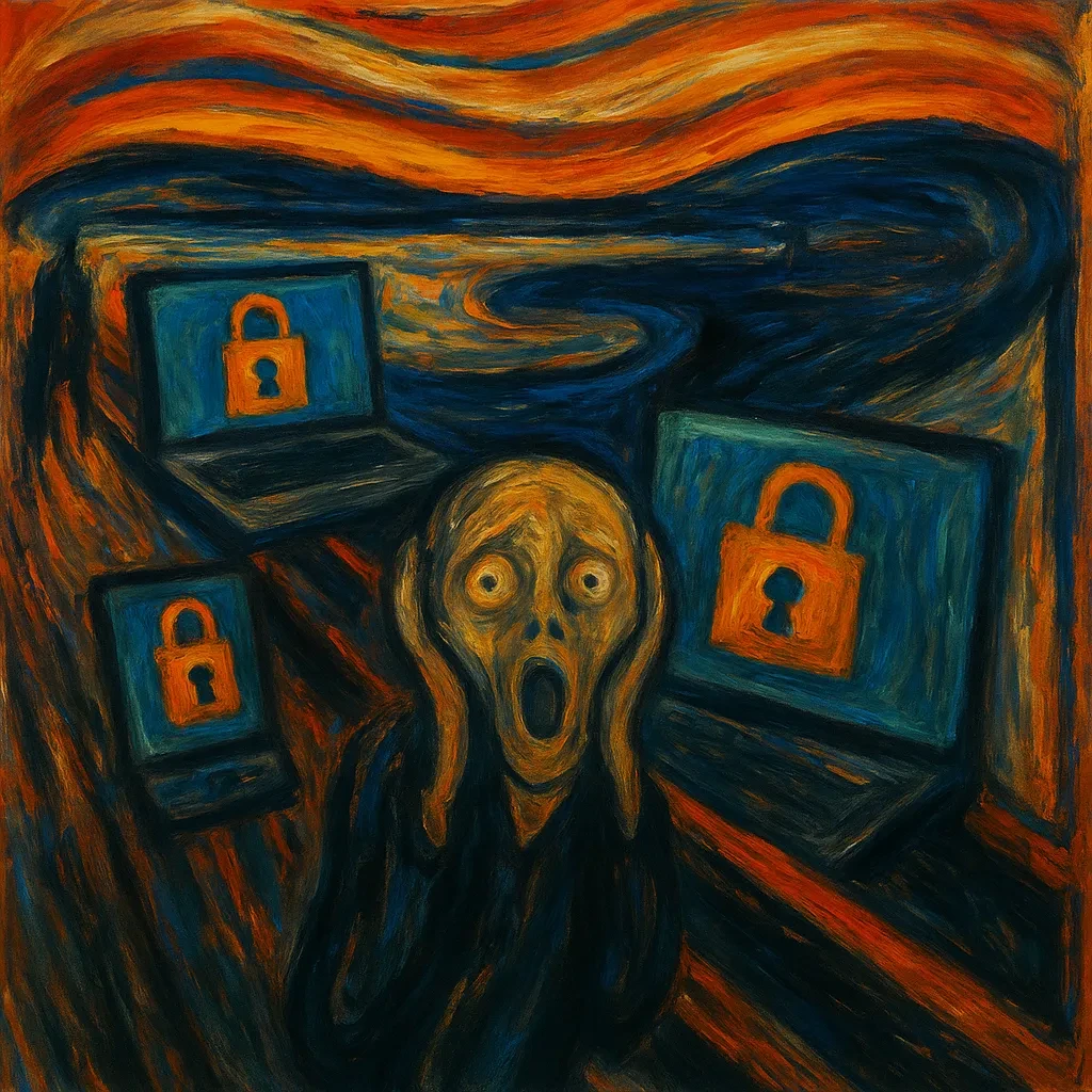 The Horror of Account Takeover — Expressionist Illustration